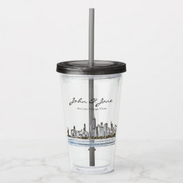 Personlig Chicago Skyline Take Away Mugg
