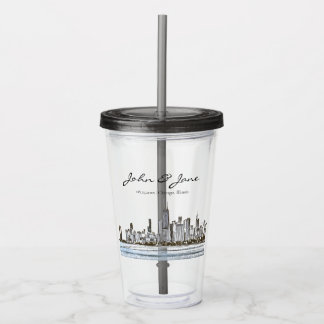 Personlig Chicago Skyline Take Away Mugg
