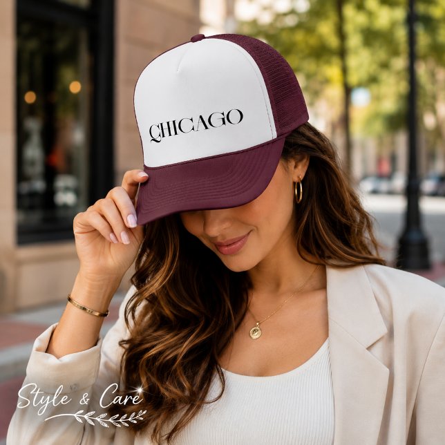 Personlig Chicago Street Style Trucker Keps (Personalized Chicago Street Style Trucker Cap)