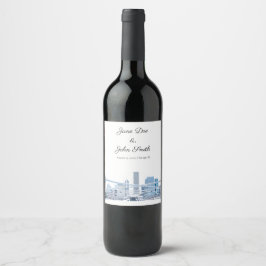 Personlig Chicago Vin Label Vinflaska Etikett