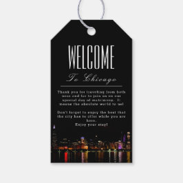 Personlig Chicago Welcome Gift Märkre Presentetikett