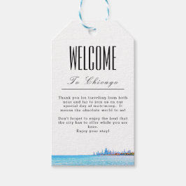 Personlig Chicago Welcome Gift Märkre Presentetikett