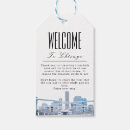 Personlig Chicago Welcome Gift Märkre Presentetikett