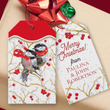 Personlig Chickadees Juletiketter