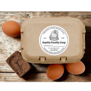 Personlig Chicken Coop Owner Namn Egg Business Runt Klistermärke