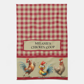 Personlig CHICKEN COOP - Red Tan Buffalo Play Kökshandduk
