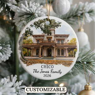 Personlig Chico-ornament, Anpassad Kalifornien Julgransprydnad Keramik