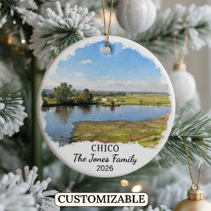 Personlig Chico-ornament, Anpassad Kalifornien Julgransprydnad Keramik