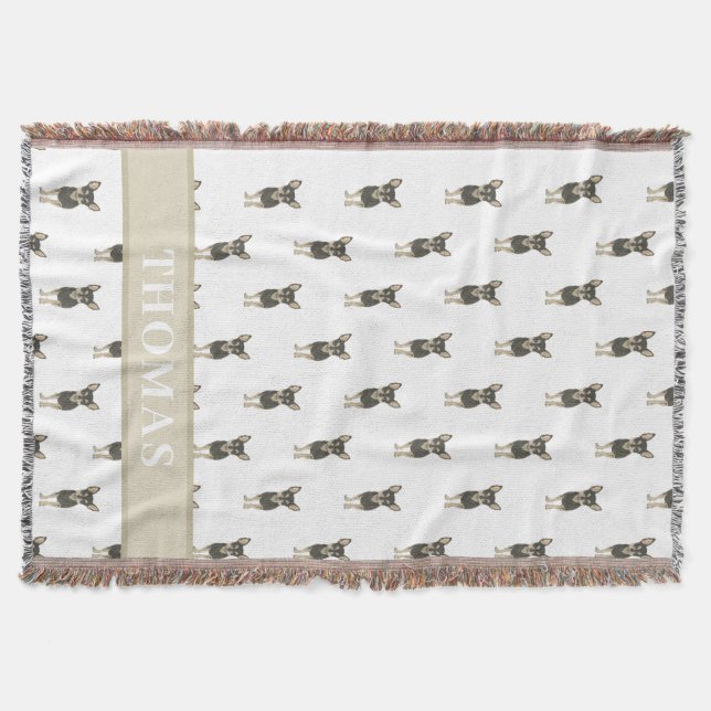 Personlig Chihuahua (Black & Tan) Filt (Framsidan)