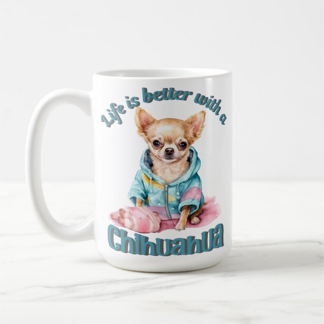 Personlig Chihuahua Hund älskare Coffee Mugg (Vänster)
