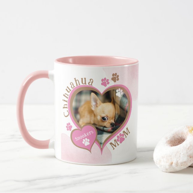 Personlig Chihuahuamamma-mugg med foto Mugg (Med munk)