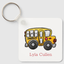 Personlig Child Backpack Märkre School Buss Nyckelring