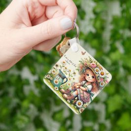 Personlig Child of God daisy Girl Nyckelring