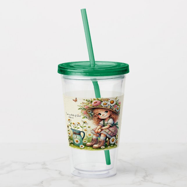 Personlig Child of God daisy Girl Take Away Mugg (Vänster)