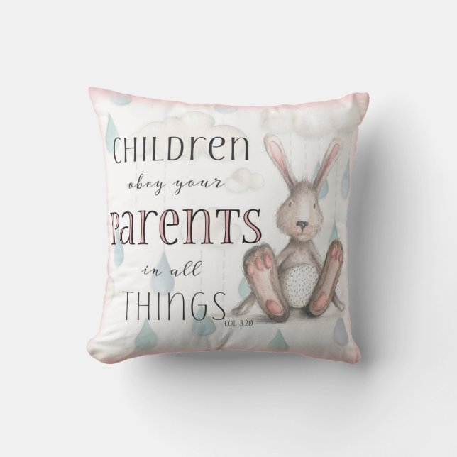 Personlig Children Obey Your Parents-Col 3:20 Kudde (Framsida)