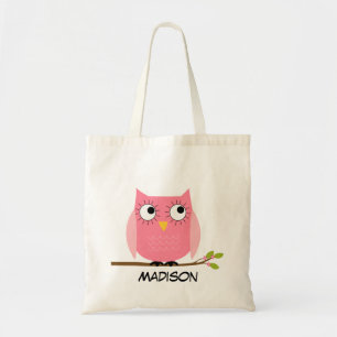 Personlig children Rosa Uggla Tote Bag Tygkasse
