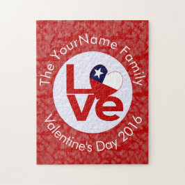 Personlig Chile Röd Kärlek Flagga Pussel