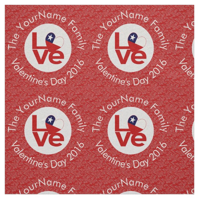 Personlig Chile Röd KÄRLEK Flagga Tyg (Prov)