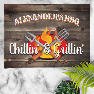 Personlig Chillin' och Grillin' BBQ Kökshandduk