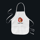 Personlig Chimp-tecknad Barnförkläde<br><div class="desc">Anpassade Apron med illustration av en schimpans i röd cirkel,  illustrerad av MaxiHarmony/Radka Kavalcova,  med anpassningsbar textmall för ditt namn eller meddelande,  illustrerad av MaxiHarmony/Radka Kavalcova</div>