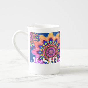 Personlig china mugg boho mandala benporslin mugg