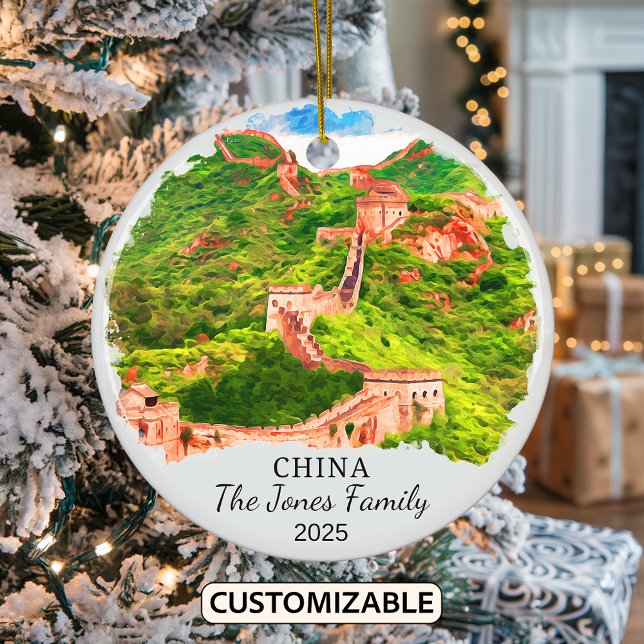 Personlig China Ornament, Anpassningsbar China Gif Julgransprydnad Keramik (Skapare uppladdad)