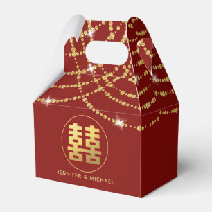 Personlig Chinese Bröllop Happiness Gable Presentaskar