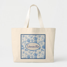 💙 Personlig Chinoiserie Blommigt Mors dag Jumbo Tygkasse
