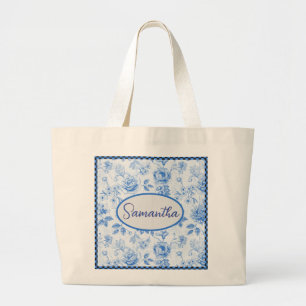 💙 Personlig Chinoiserie Blommigt Mors dag Jumbo Tygkasse