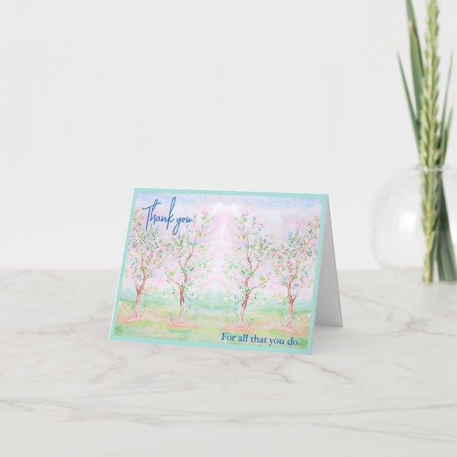 Personlig Chinoiserie preppy blommigt water colo Tack Kort (Framsida)