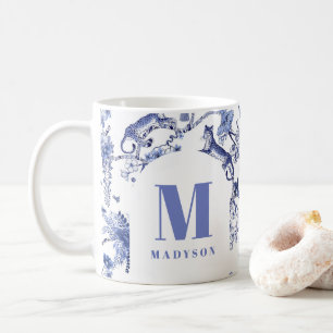 Personlig Chinoiserie Toile Jungle Blue White Kaffemugg