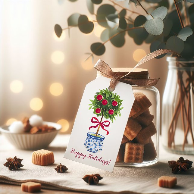 Personlig Chinoiserie Topiary Helgdag Presentetikett (Skapare uppladdad)