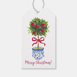 Personlig Chinoiserie Topiary Jul Presentetikett
