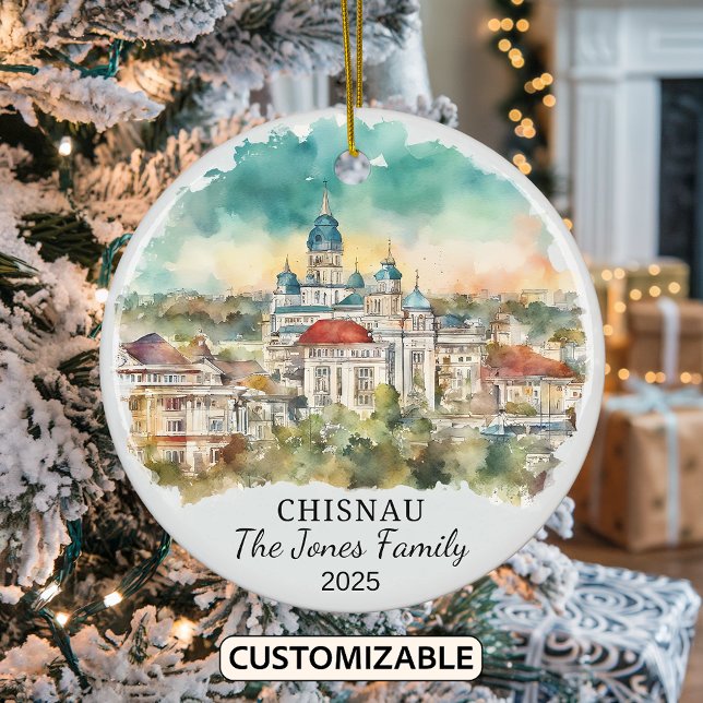 Personlig Chisinau Ornament, Moldavien Gift Julgransprydnad Keramik (Skapare uppladdad)