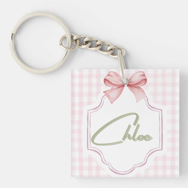 Personlig Chloe Flicka Nursery Bow&Gingham (Framsidan)
