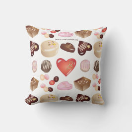 Personlig Chocolate Candy Heart Mönster Kudde