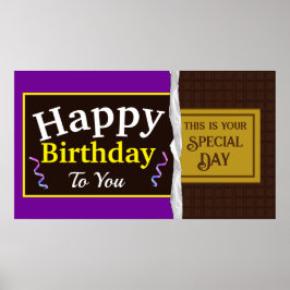 Personlig Chocolate Candy Pub Birthday Banner Poster