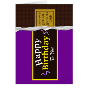 Personlig Chocolate Candy Pub Birthday Card Hälsningskort