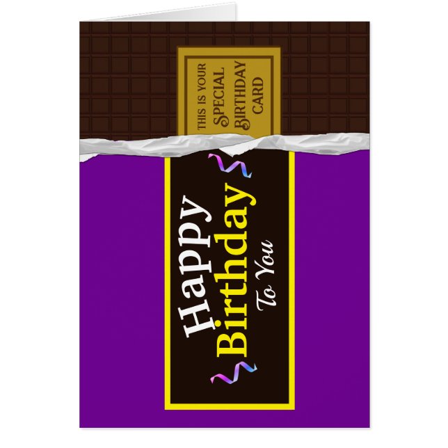 Personlig Chocolate Candy Pub Birthday Card Hälsningskort (Framsidan)