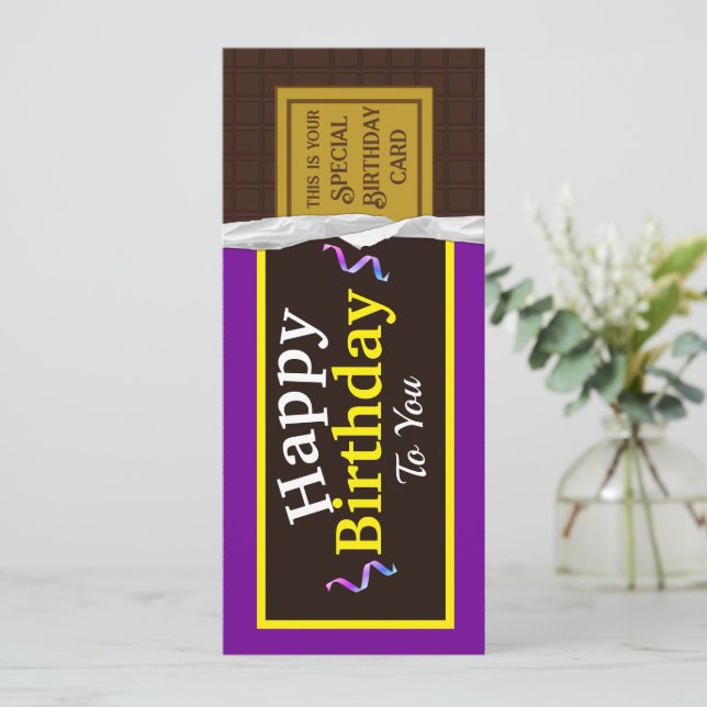 Personlig Chocolate Candy Pub Birthday Card Kort (Stående Fram)