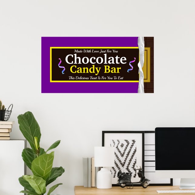 Personlig Chocolate Candy Pub Party Banner Poster (Hemmakontoret)