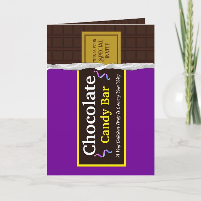 Personlig Chocolate Candy Pub Party-inbjudan Inbjudan (Framsida)