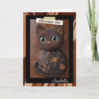 Personlig Chocolate Cat Greeting Card Tack Kort