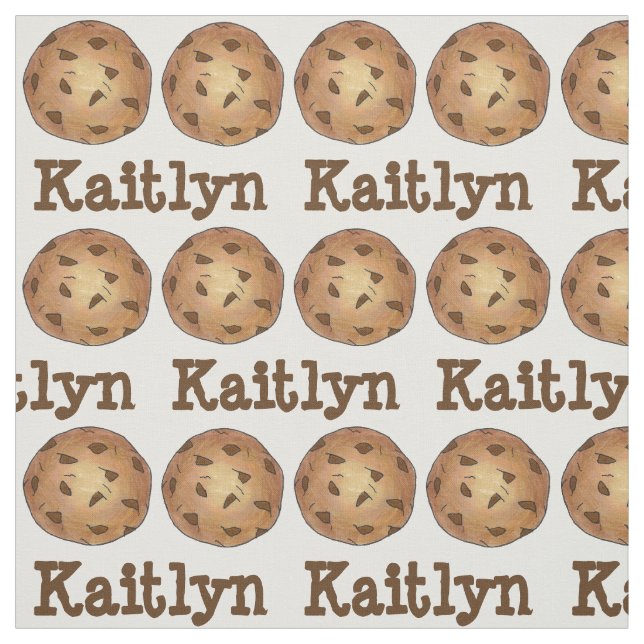 Personlig Chocolate Chip Cookie Cookies Fabric Tyg (Provkarta)
