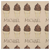 Personlig Chocolate Ice Cream Cone Cones Fabric