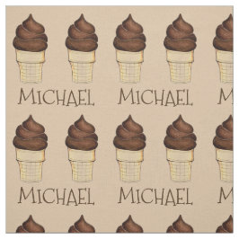 Personlig Chocolate Ice Cream Cone Cones Fabric Tyg