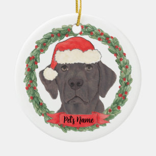 Personlig Chocolate Lab Julgransprydnad Keramik