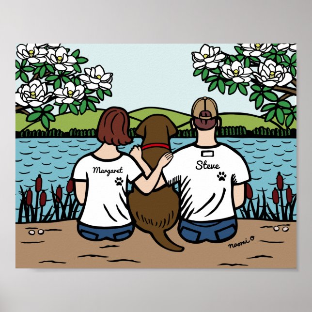 Personlig Chocolate Labrador Family Brown S Pos Poster (Framsidan)