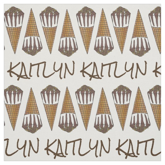 Personlig Chocolate Peanut Ice Cream Cone Tyg (Provkarta)