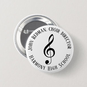 Personlig Choir Director Treble Clef Music Knapp
